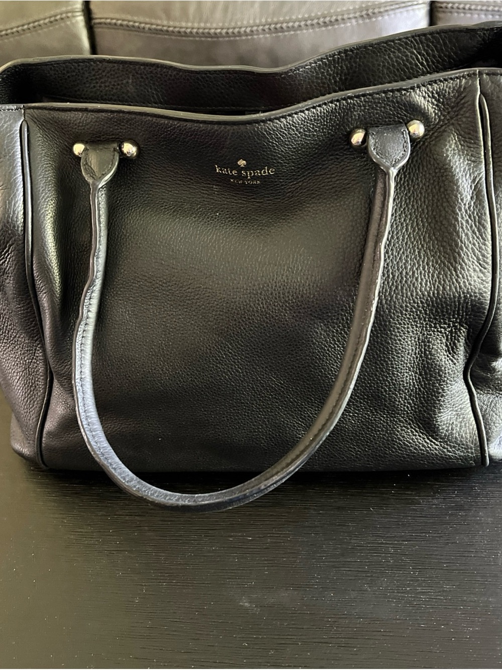 kate spade Black Pebbled Leather Tote
